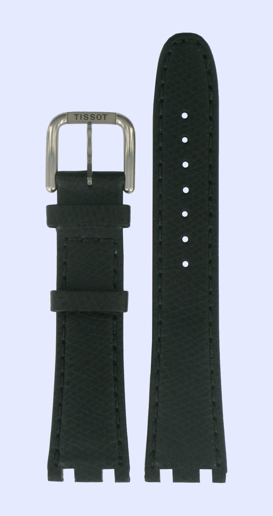 Tissot T37182007 & T37177012 Watch Band T600012995 Black Leather 20 mm Two Timer 4 - Watch Plaza