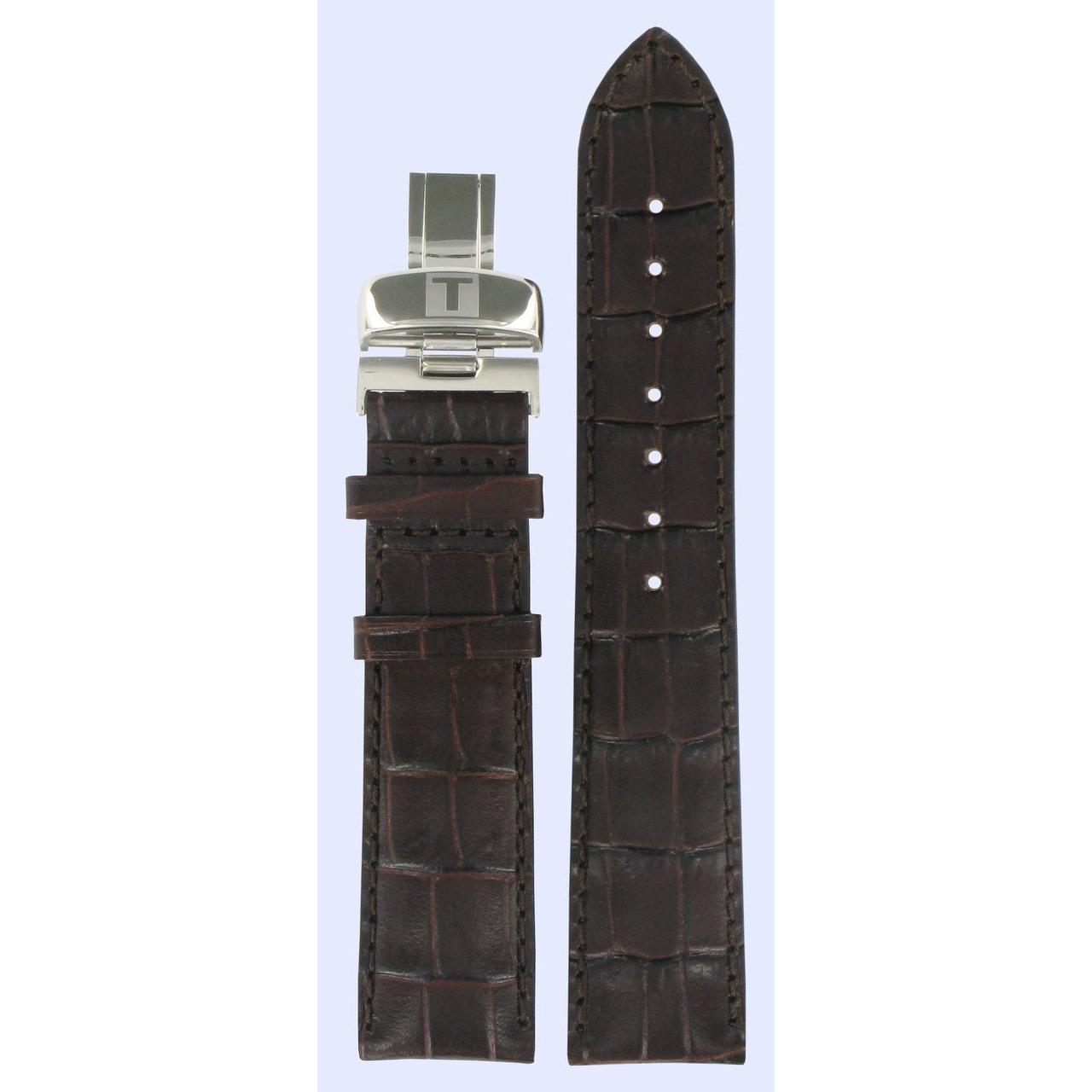 Tissot T41131731 Watch Band T600013500 Dark Brown Leather 20 mm Le Locle - Watch Plaza