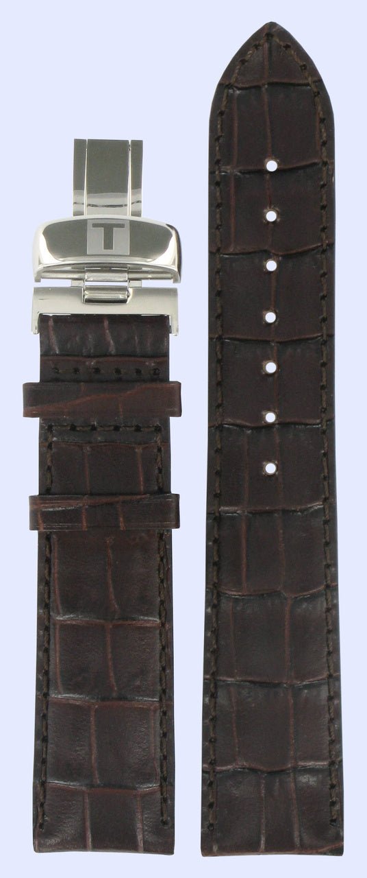 Tissot T41131731 Watch Band T600013500 Dark Brown Leather 20 mm Le Locle - Watch Plaza