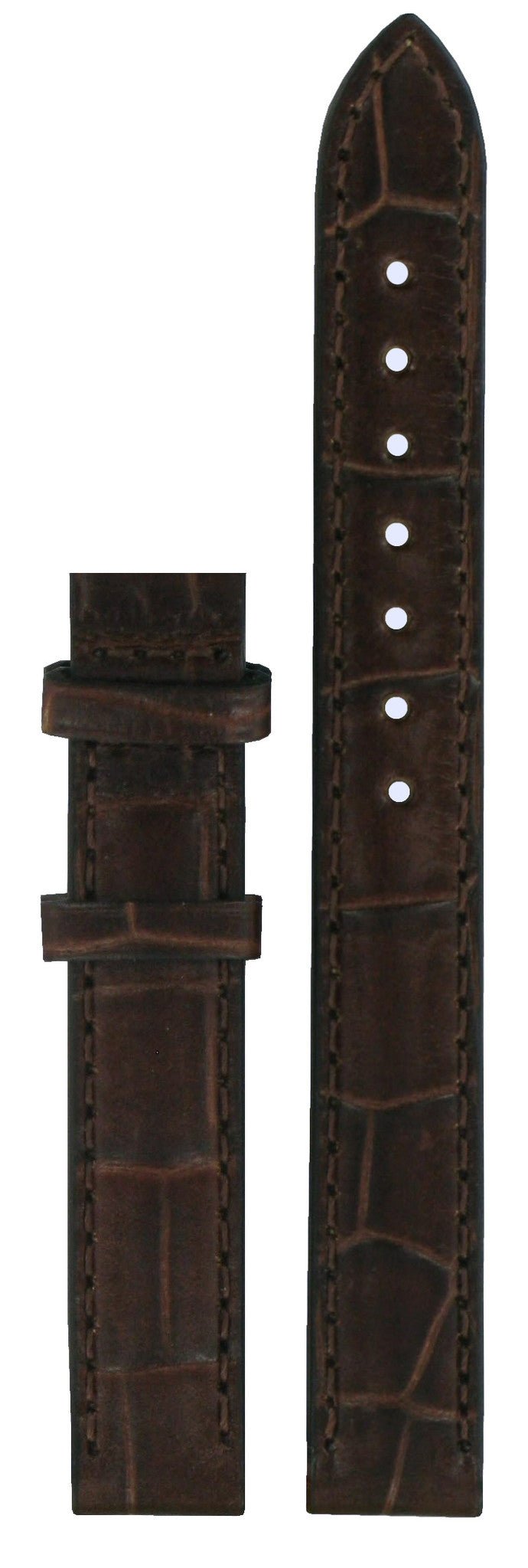 Tissot T41511313 & T41511312 Watch Band T610014598 Dark Brown Leather 12 mm Le Locle - Watch Plaza