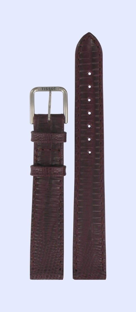 Tissot T42111143 Watch Band T600013217 Bordeaux Leather 14 mm Fashion - Watch Plaza