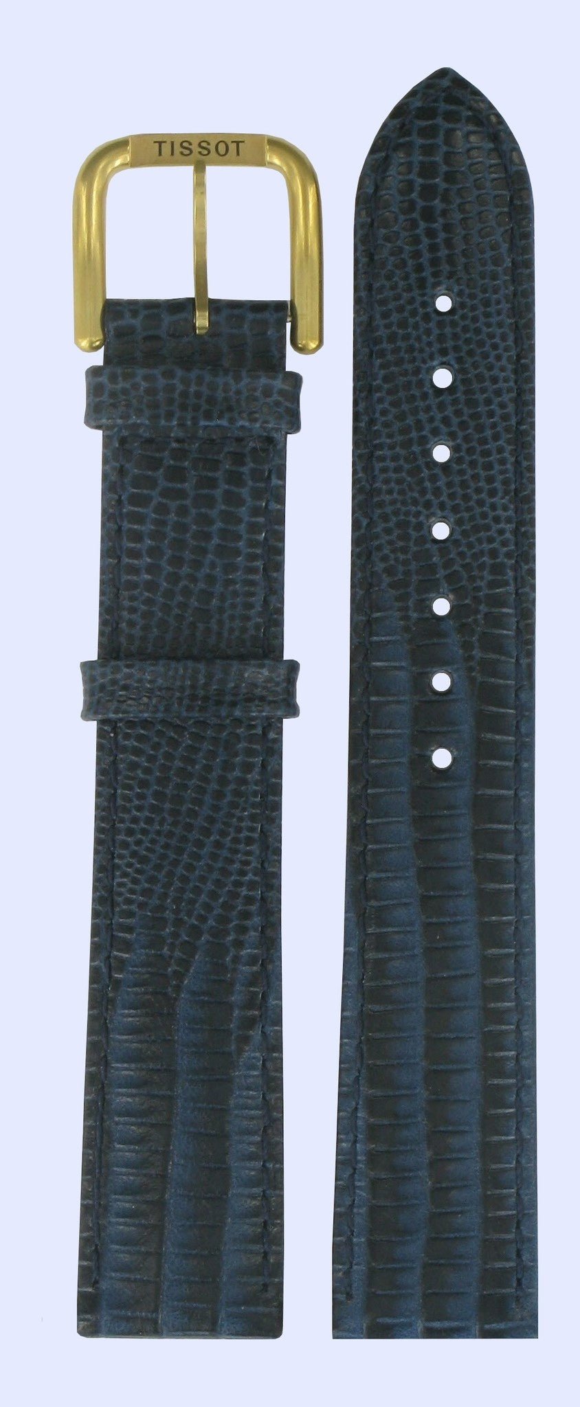 Tissot T42141113 Watch Band T600013215 Dark Blue Leather 18 mm Fashion - Watch Plaza