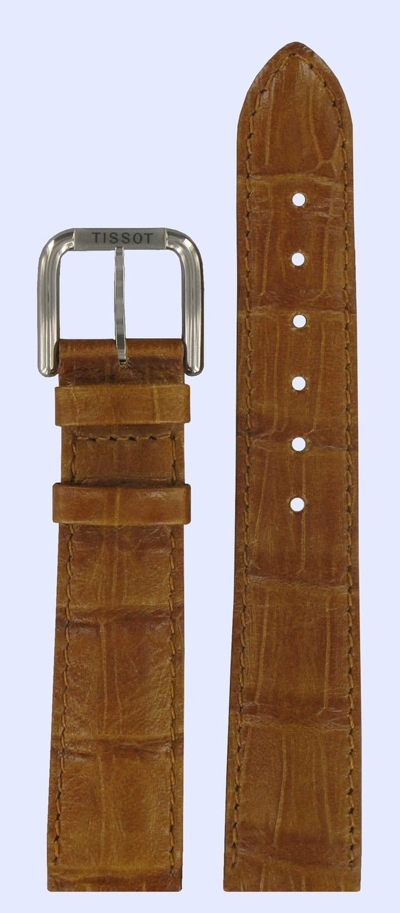 Tissot T42141113 Watch Band T600013630 Brown Leather 18 mm Fashion - Watch Plaza