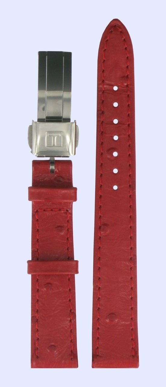 Tissot T4611 & T4621 Watch Band T600013192 Red Leather 14 mm Ballade - Watch Plaza