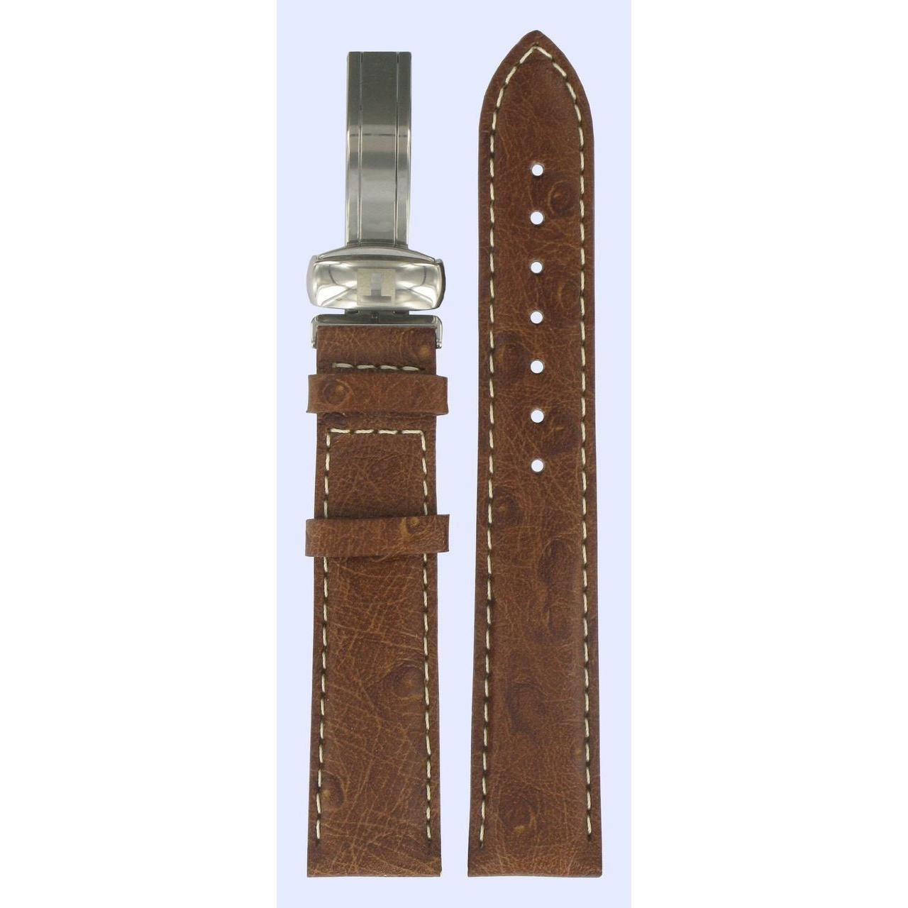 Tissot T46241841 Watch Band T600013324 Brown Leather 18 mm Ballade - Watch Plaza