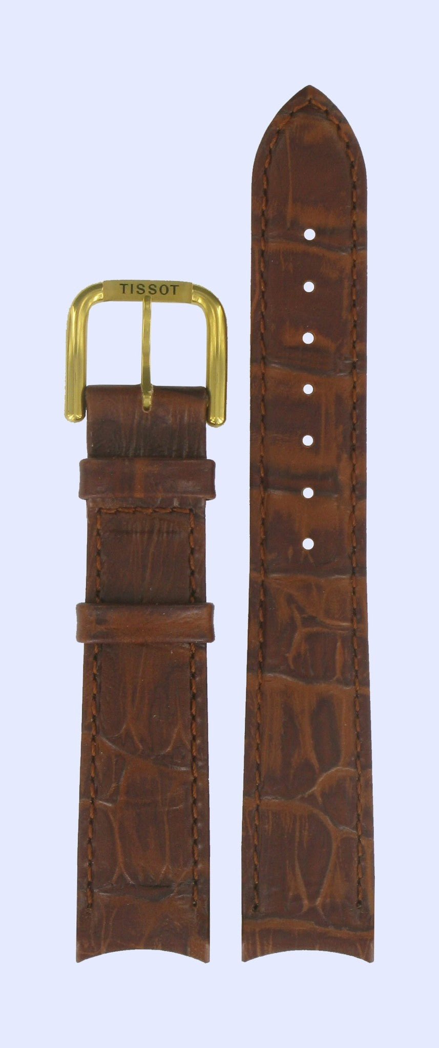 Tissot T46541113 Watch Band T600013598 Brown Leather 18 mm Ballade - Watch Plaza