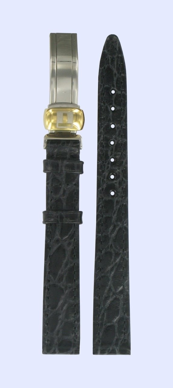 Tissot T49682513 Watch Band T600013303 Black Leather 12 mm Fascination - Watch Plaza