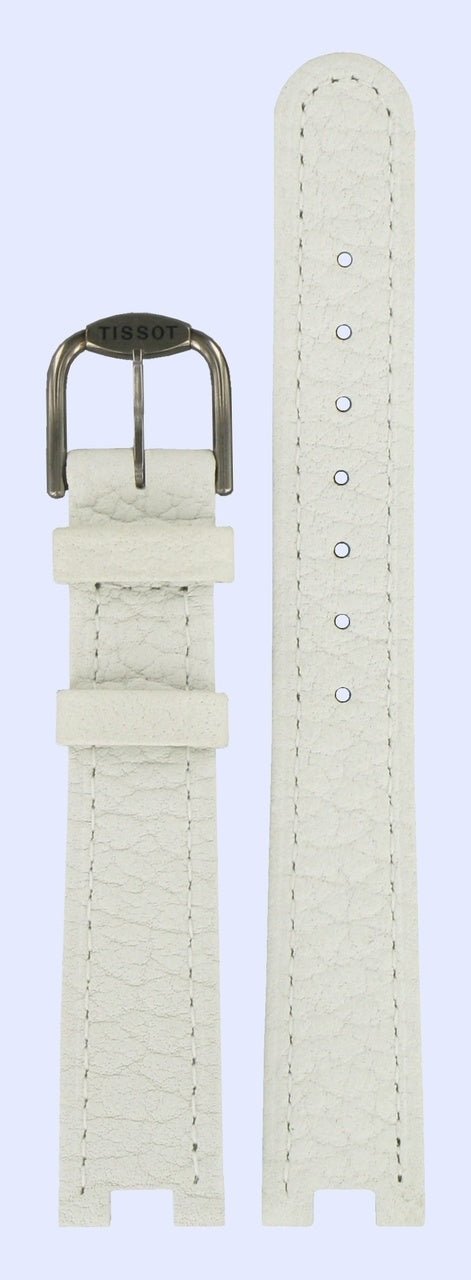 Tissot T51201100 & T51208110 Watch Band T600013522 White Leather 16 mm Rockwatch - Watch Plaza