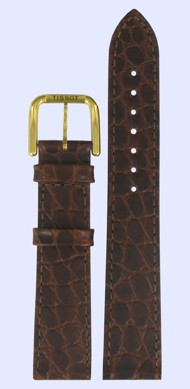 Tissot T525411A Watch Band T600013060 Brown Leather 18 mm Desire - Watch Plaza