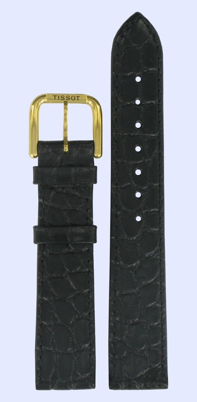 Tissot T525421A Watch Band T600013058 Black Leather 18 mm Desire - Watch Plaza