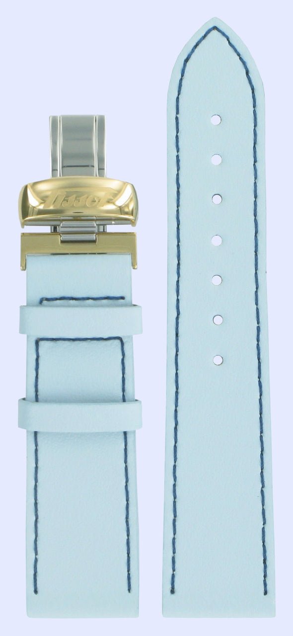 Tissot T56563339 Heritage Classic Watch Band T600013565 Light Blue Leather 20 mm Prince - Watch Plaza