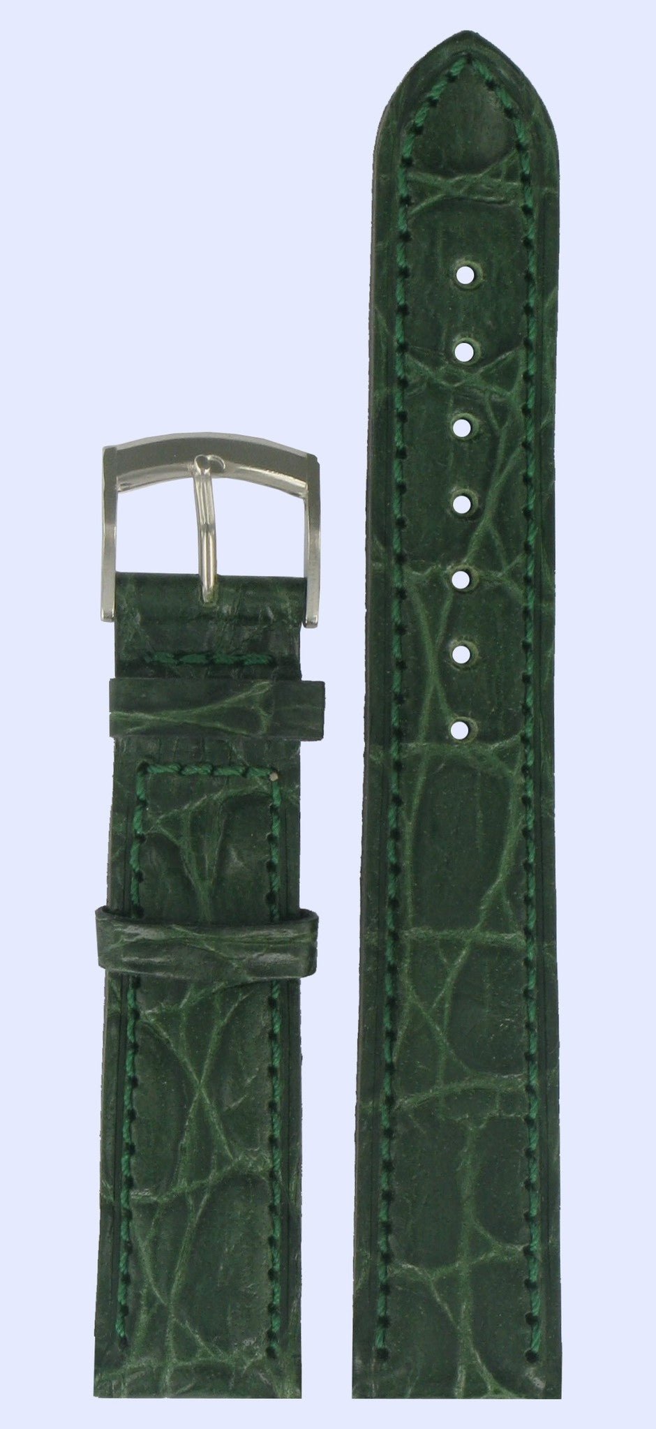 Tissot T58141742 Watch Band T600013413 Green Leather 18 mm Chrono Milano - Watch Plaza