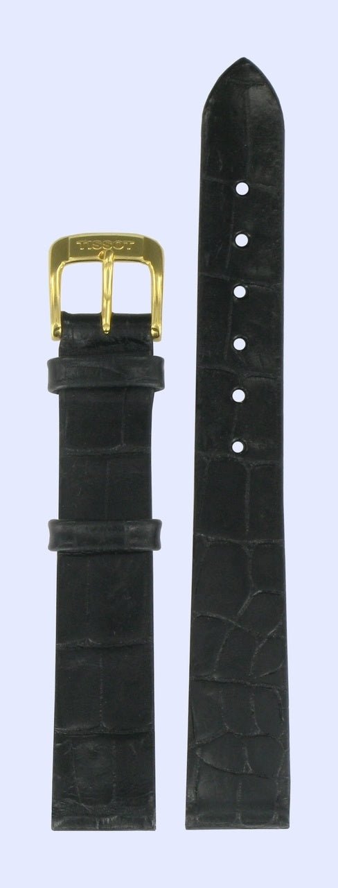 Tissot T600013350 Watch Band T600013350 Black Leather 14 mm - Watch Plaza