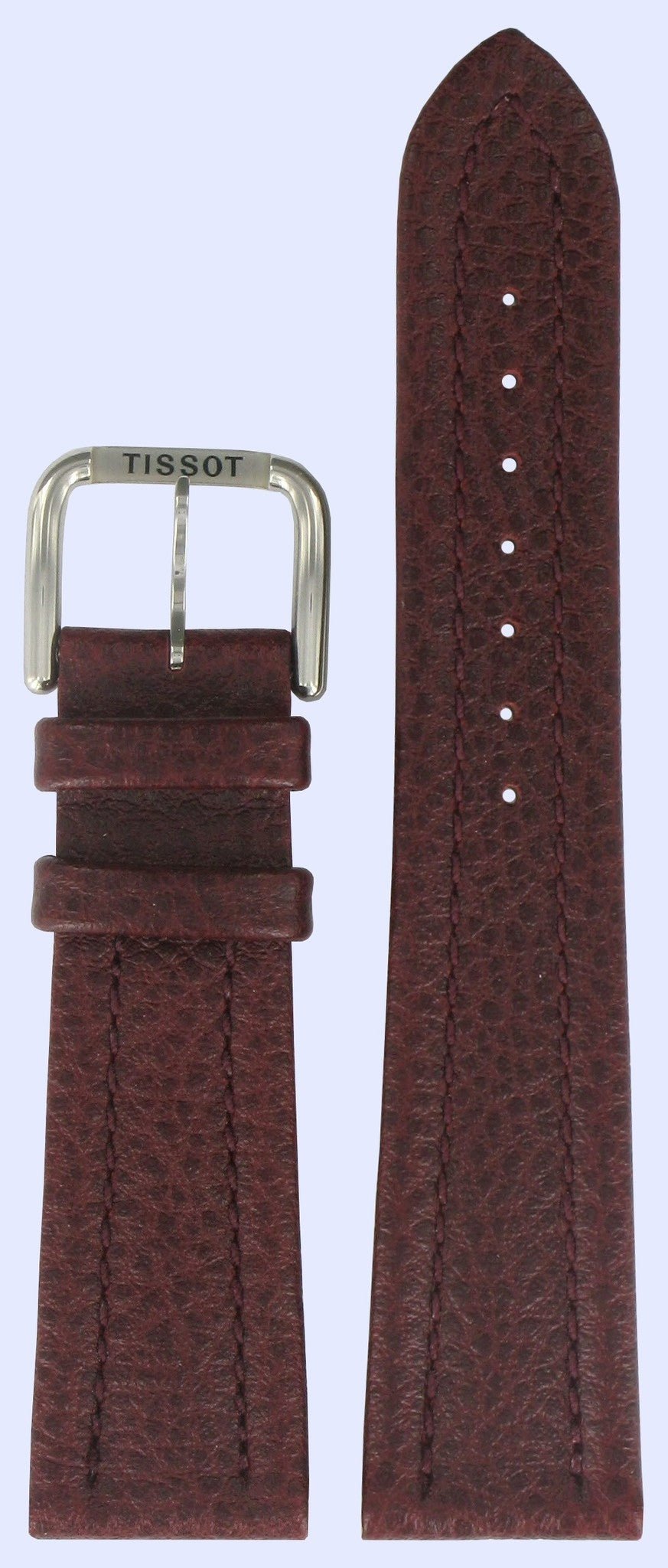 Tissot T62551161 Watch Band T600013291 Red Leather 22 mm Two Timer 4 - Watch Plaza