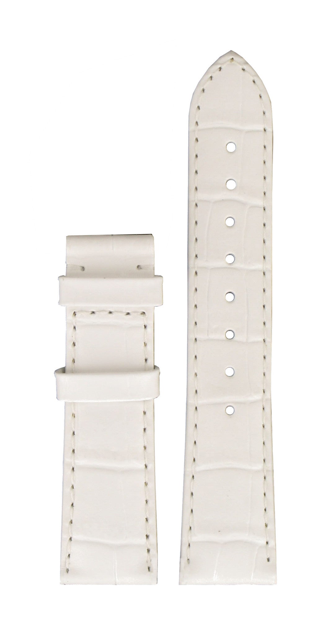 Tissot T66165782 Watch Band T610014513 White Leather 18 mm Porto Chrono - Watch Plaza