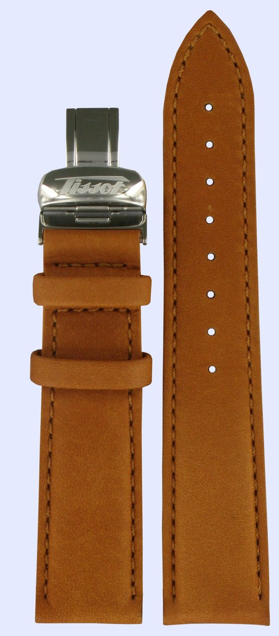 Tissot T66181933 Watch Band T600013374 Brown Leather 20 mm Heritage - Watch Plaza