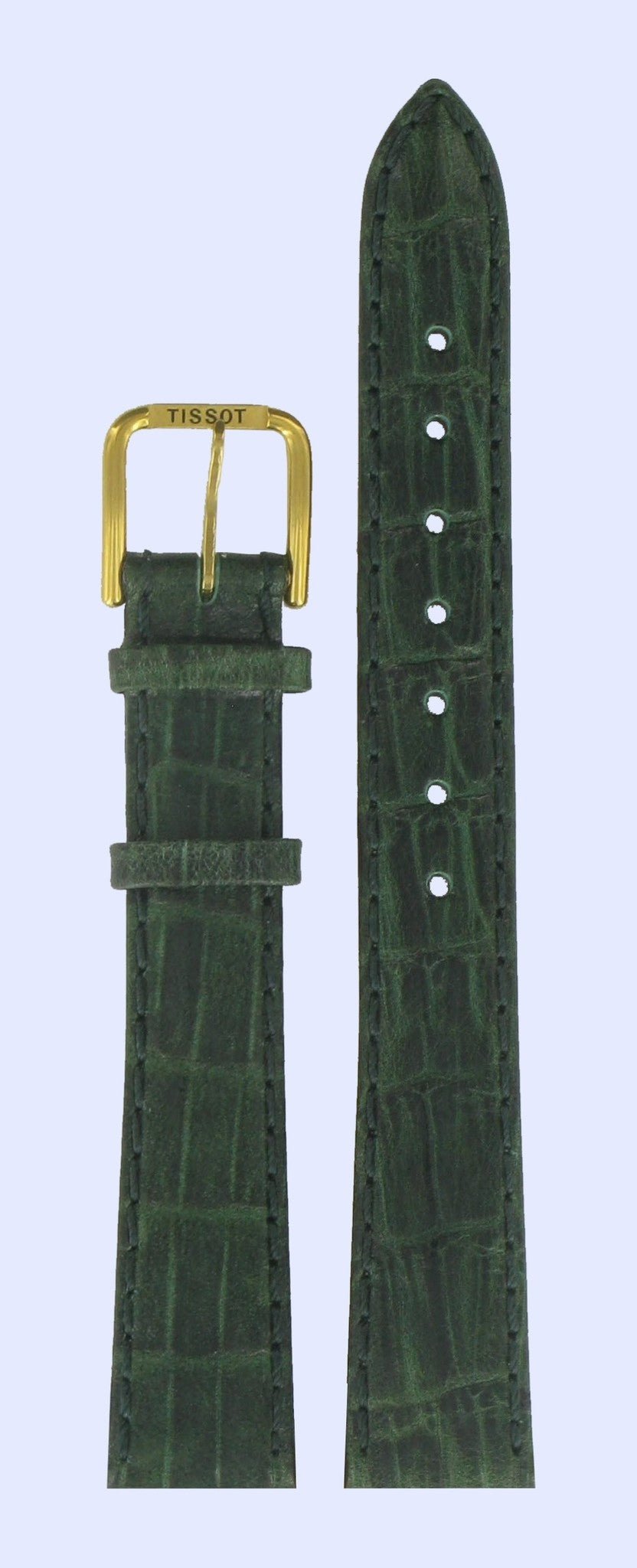 Tissot T67525521 Watch Band T600013427 Green Leather 14 mm Fascination - Watch Plaza