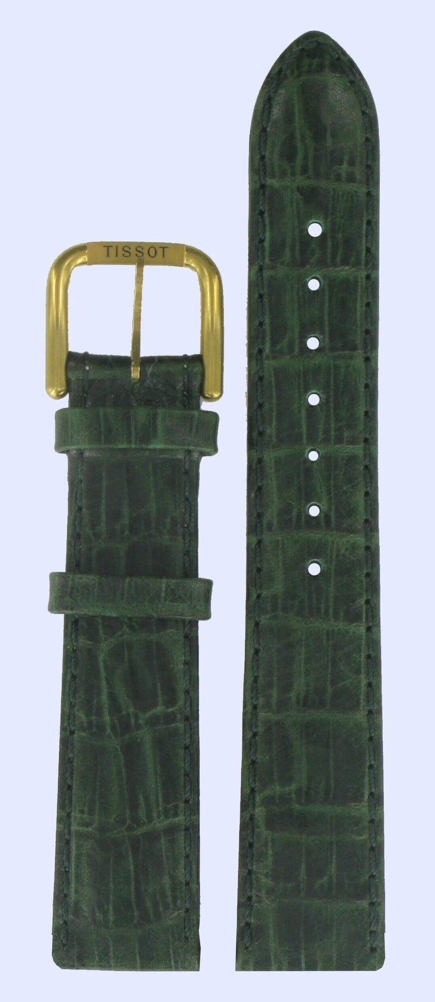 Tissot T67555521 Watch Band T600013428 Green Leather 18 mm Fascination - Watch Plaza