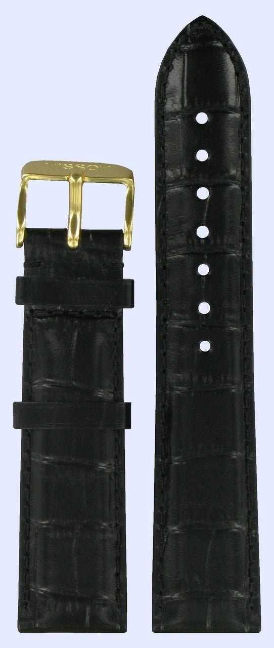 Tissot T7104 & T7134 XL - Carson Watch Band T600013471 Black Leather 20 mm Bridgeport - Watch Plaza