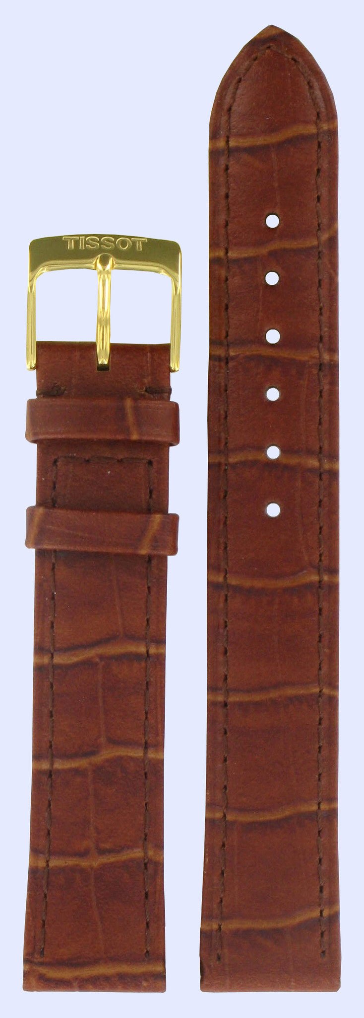 Tissot T7124 & T7134 Watch Band T600013480 Brown Leather 17 mm Helena - Watch Plaza