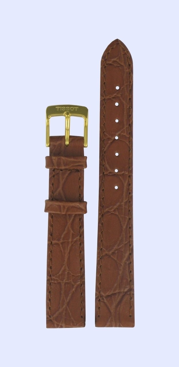 Tissot T7131 & T7121 Ely Watch Band T600013036 Brown Leather 14 mm Carson - Watch Plaza