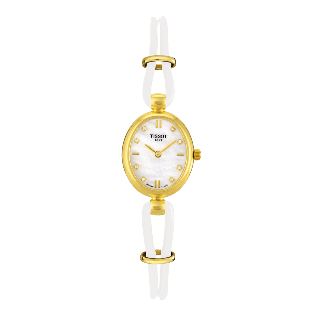 Tissot T7131 & T7133 Watch Band T610020998 White Leather mm Fine Lady - Watch Plaza