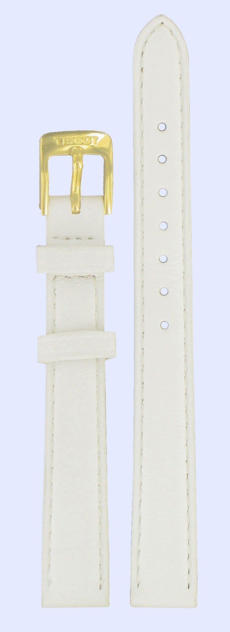 Tissot T71313074 Watch Band T600028991 White Leather 12 mm Carson - Watch Plaza