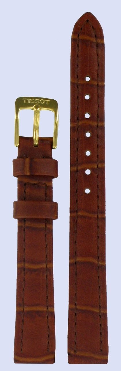 Tissot T71313635 Watch Band T600013482 Brown Leather 12 mm Helena - Watch Plaza