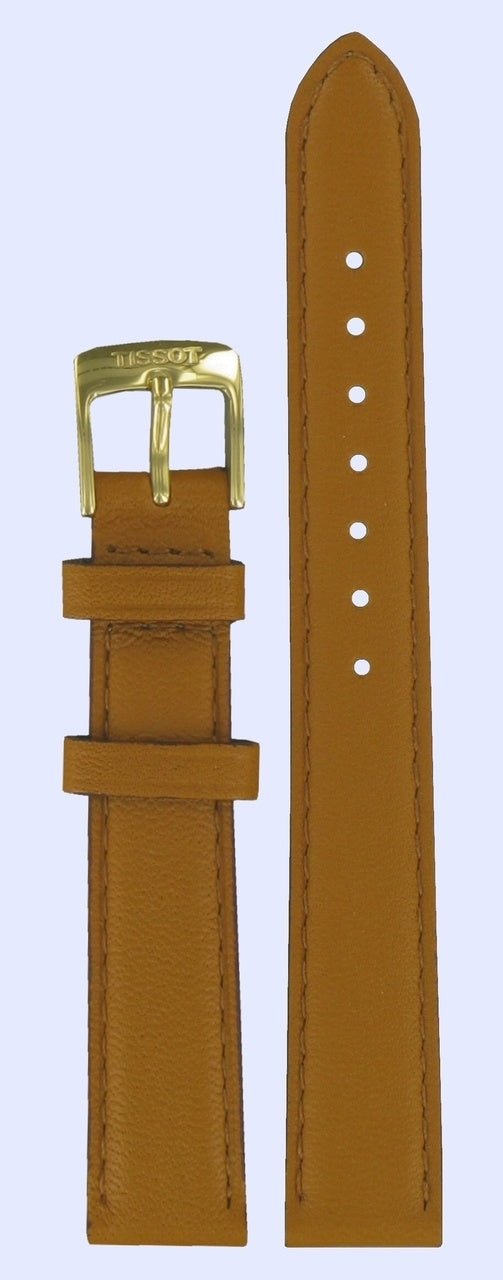 Tissot T71316974 Watch Band T600028988 Brown Leather 14 mm Carson - Watch Plaza