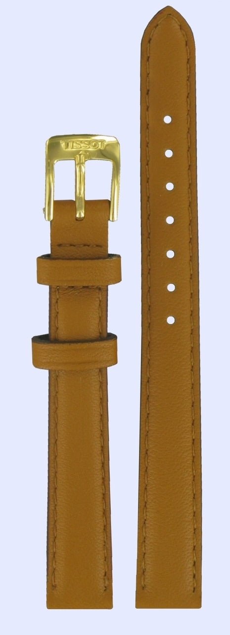 Tissot T71317074 Watch Band T600028989 Brown Leather 12 mm Carson - Watch Plaza