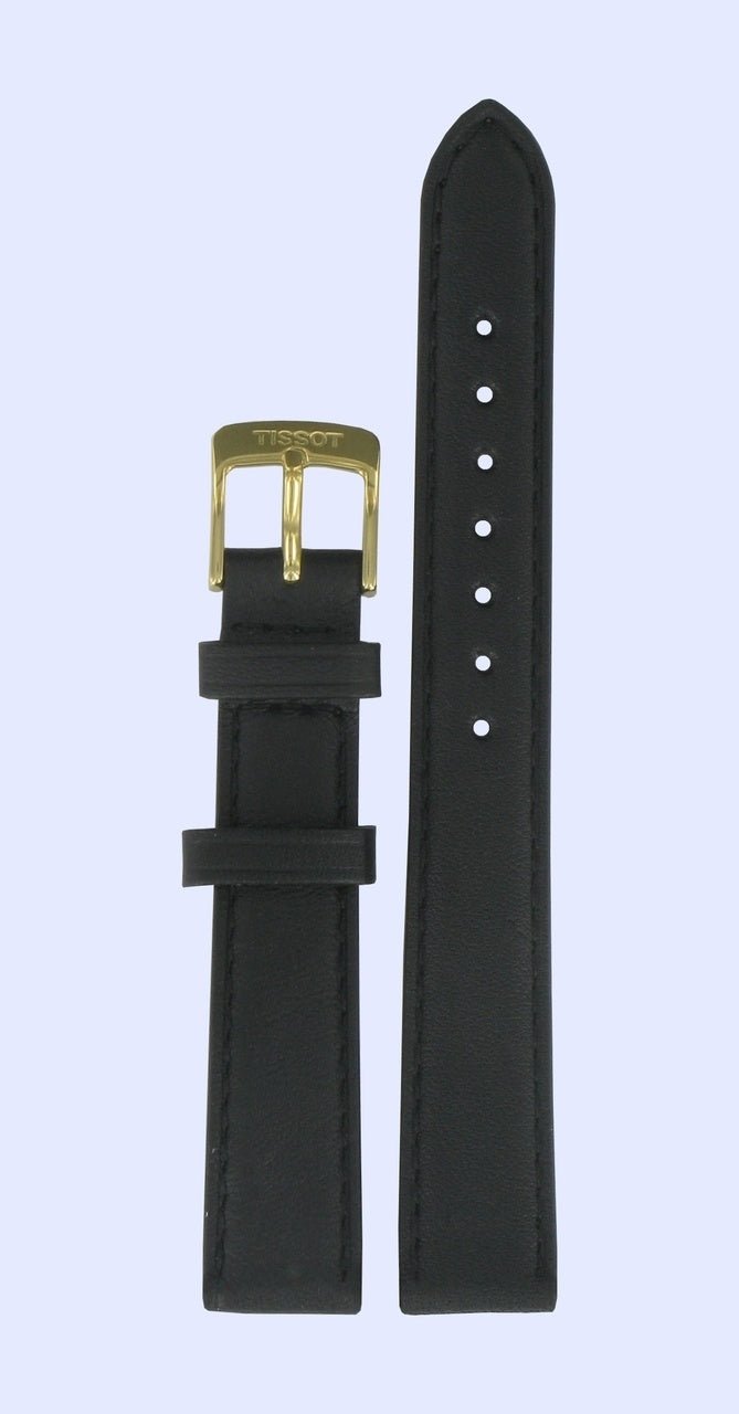 Tissot T71318974 Watch Band T600029087 Black Leather 14 mm Carson - Watch Plaza