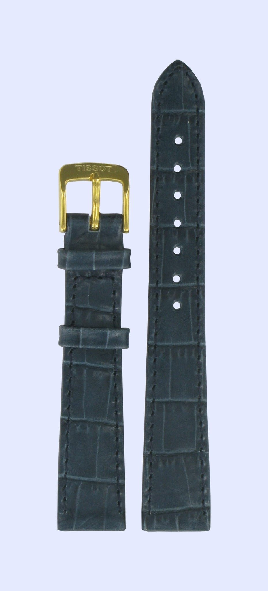 Tissot T71.3.308 T - Gold Watch Band T600013011 Blue Leather 15 mm New Helvetia - Watch Plaza