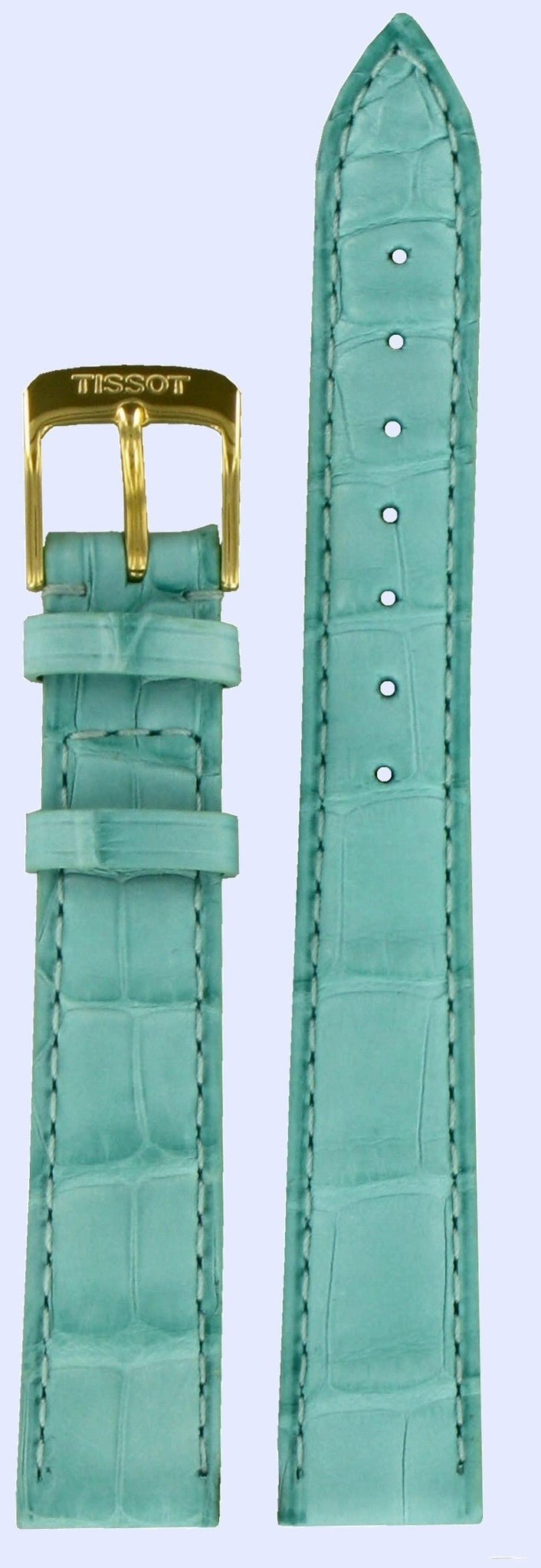 Tissot T71331181 Watch Band T600013457 Light Blue Leather 14 mm Bellflower - Watch Plaza