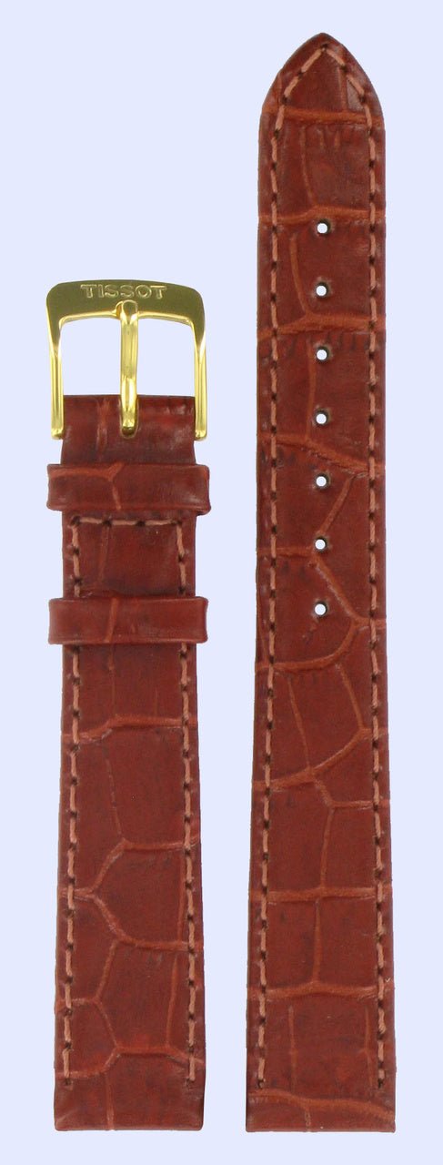 Tissot T713312 Watch Band T600013486 Brown Leather 14 mm Sunland - Watch Plaza