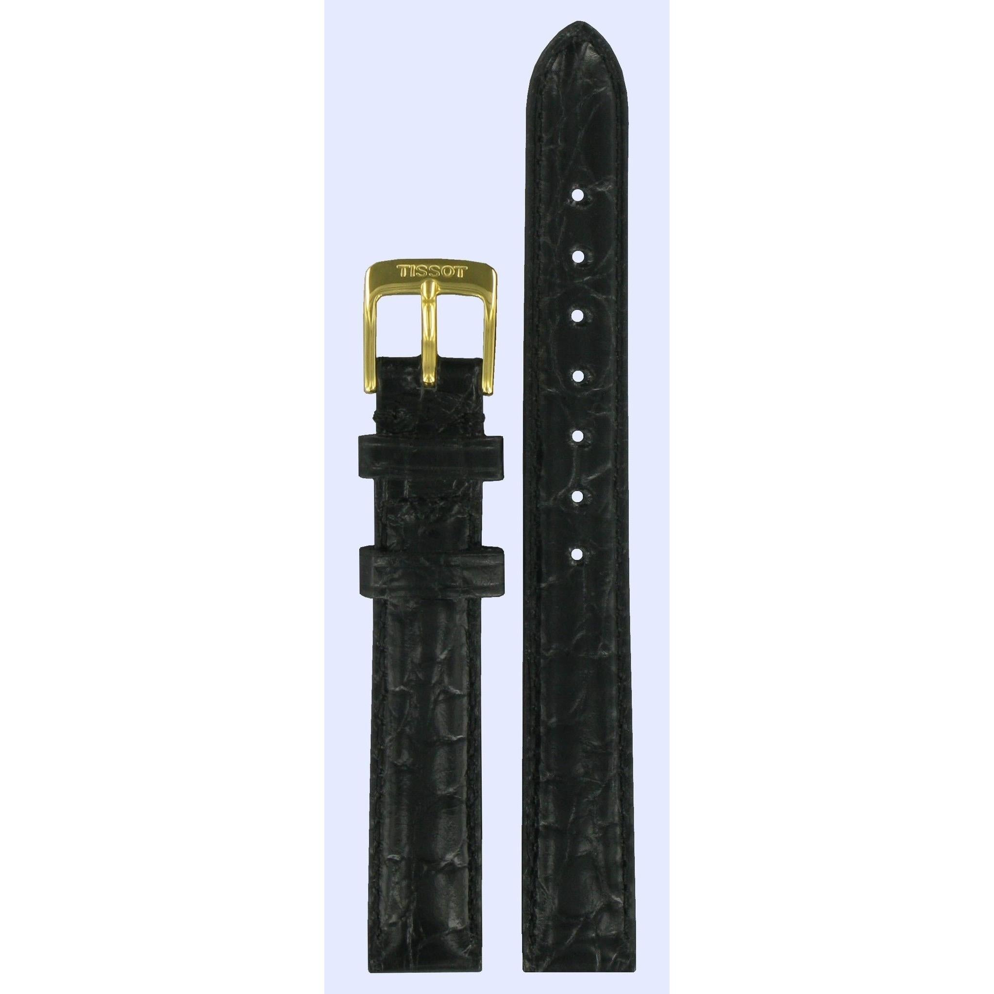 Tissot T71332234 & T71313334 Watch Band T600019683 Black Leather 13 mm Sculpture Line - Watch Plaza
