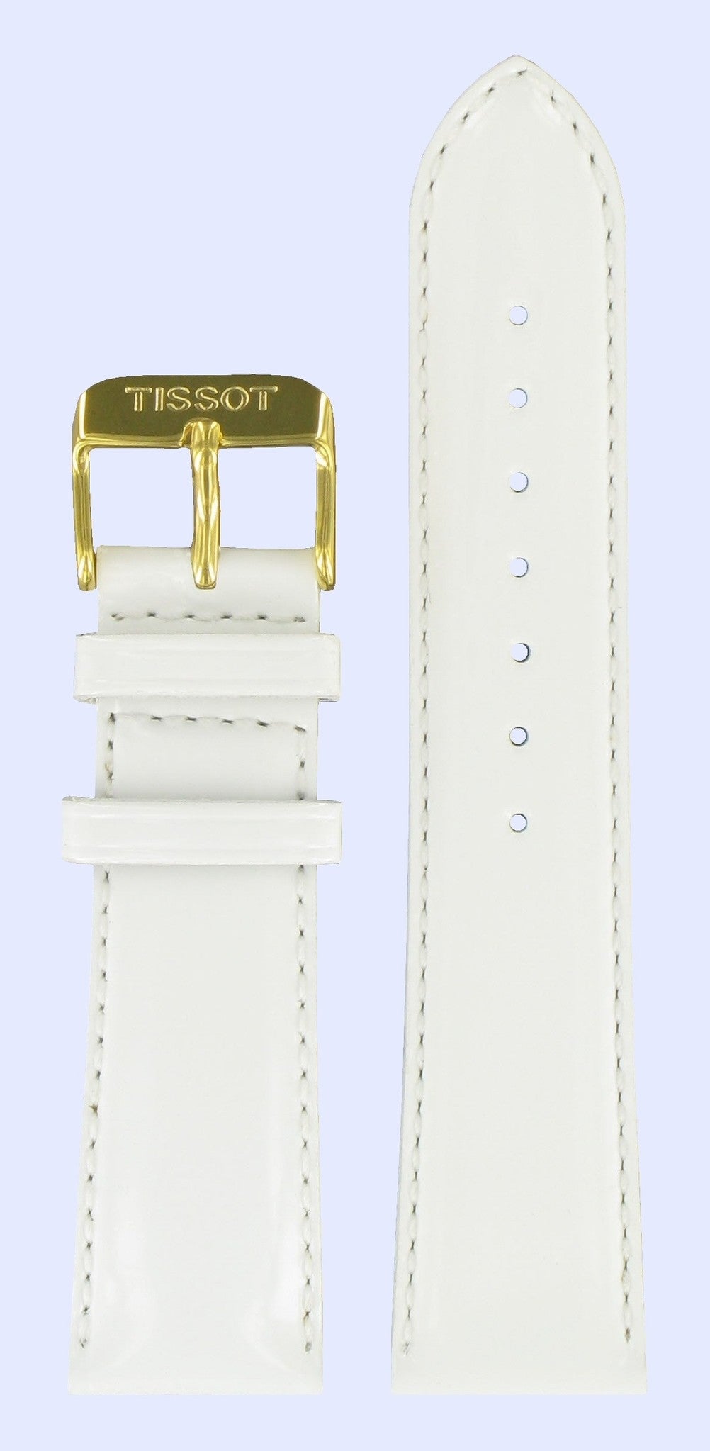 Tissot T71332832 & T71333471 Roseville Watch Band T600013521 White Leather 21 mm Rapunzel - Watch Plaza