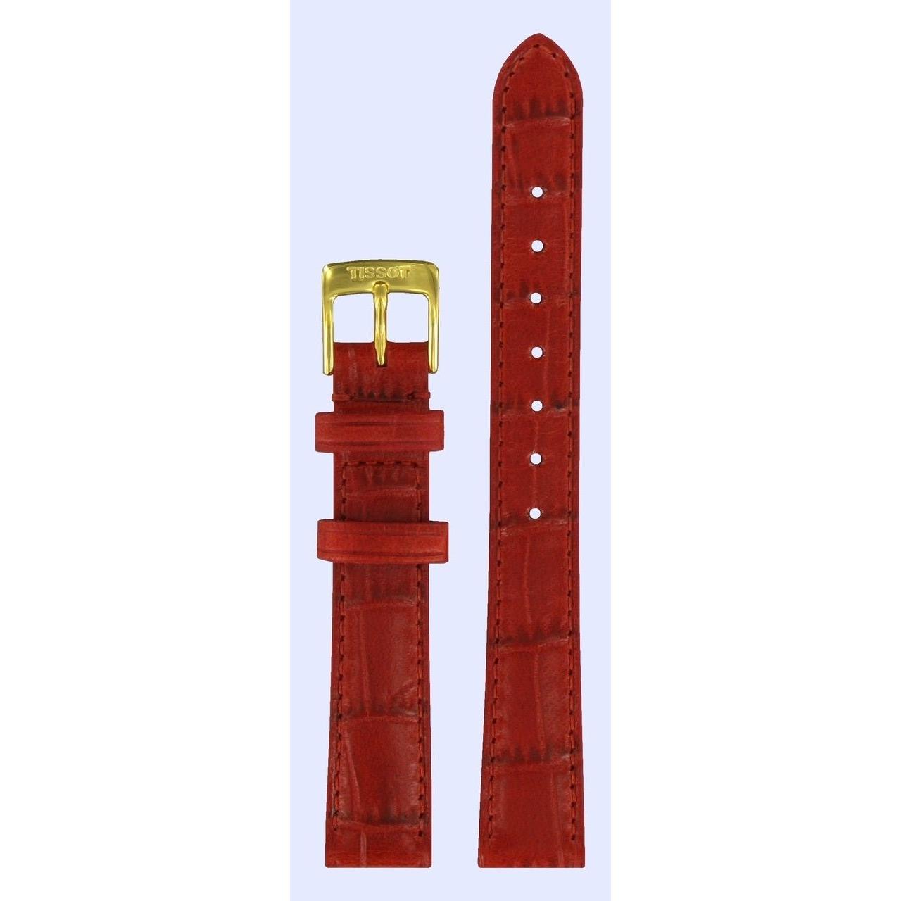 Tissot T71333574 Watch Band T600021055 Red Leather 14 mm T - Maya Trend - Watch Plaza