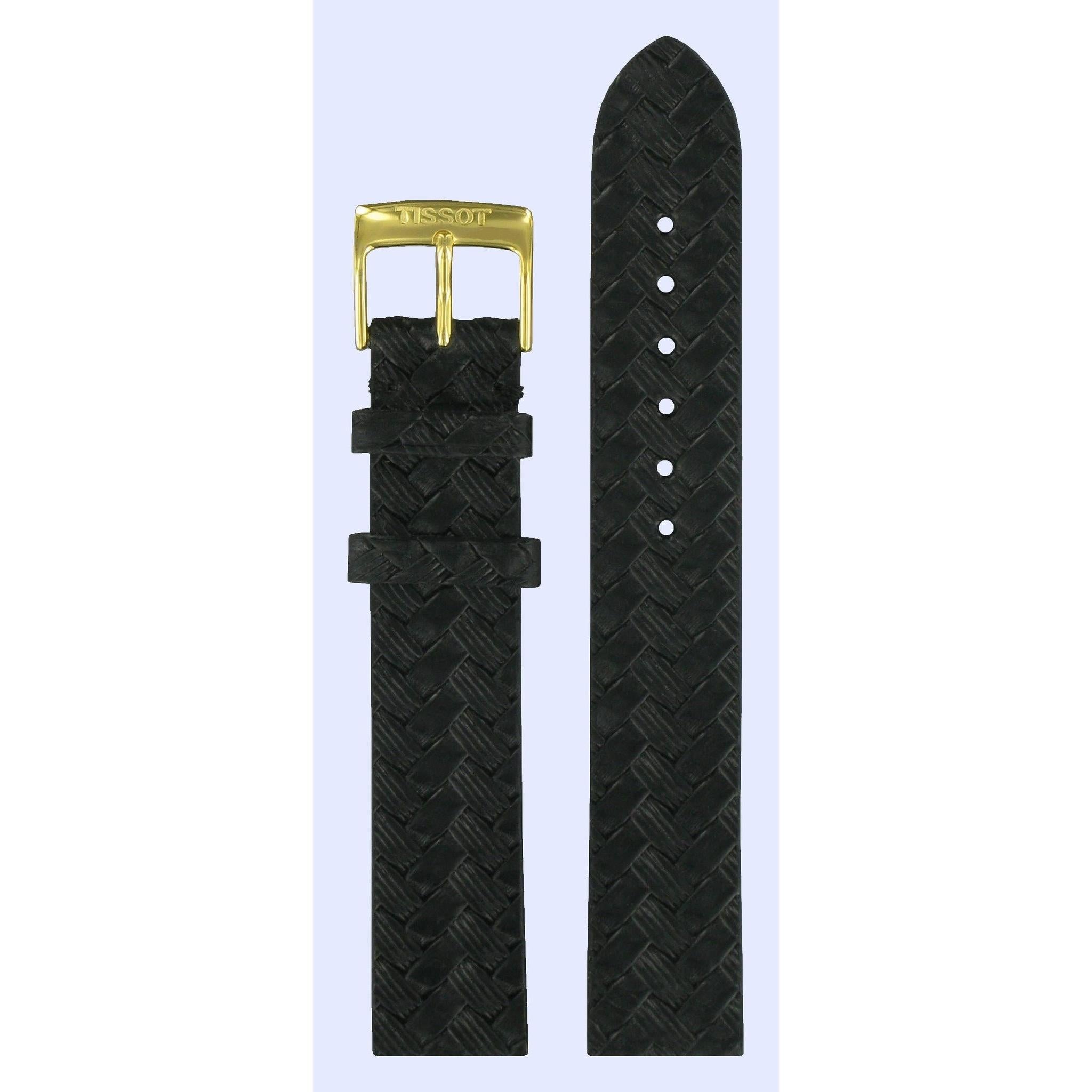 Tissot T71333732 Watch Band T600019687 Black Leather 17 mm Secret Love - Watch Plaza