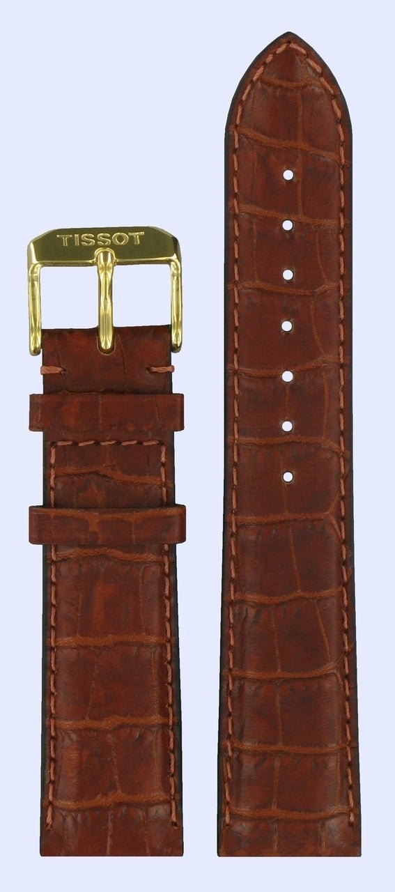 Tissot T7134 Bridgeport Watch Band T600013527 Brown Leather 20 mm Carson - Watch Plaza