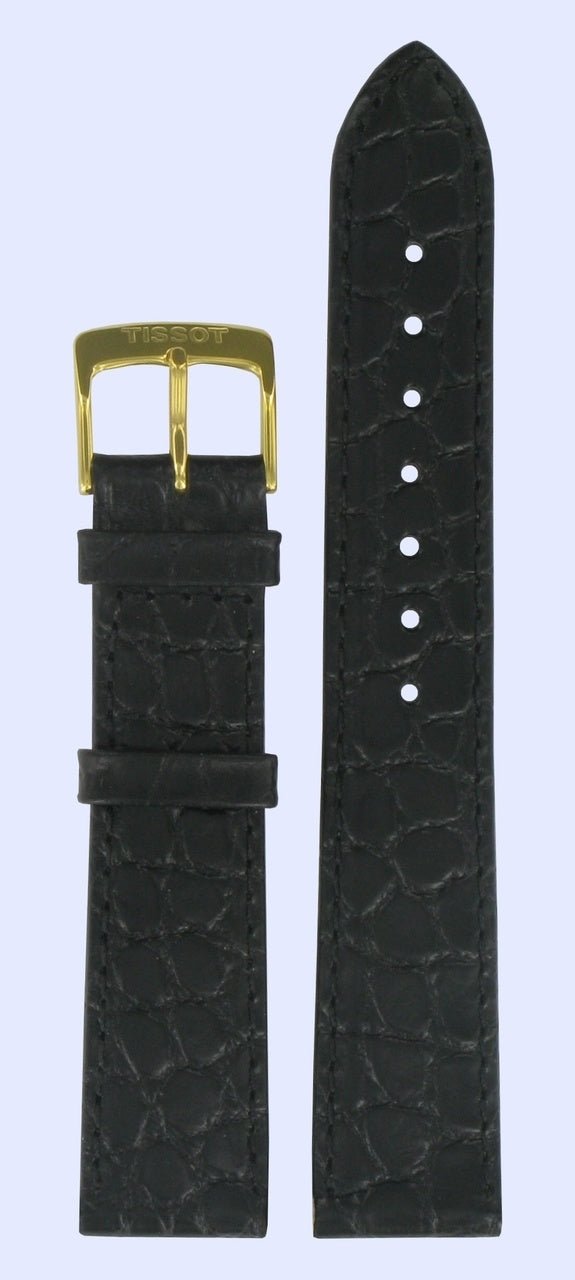 Tissot T7134, T7124 Carmel Watch Band T600013035 Black Leather 18 mm Carson - Watch Plaza