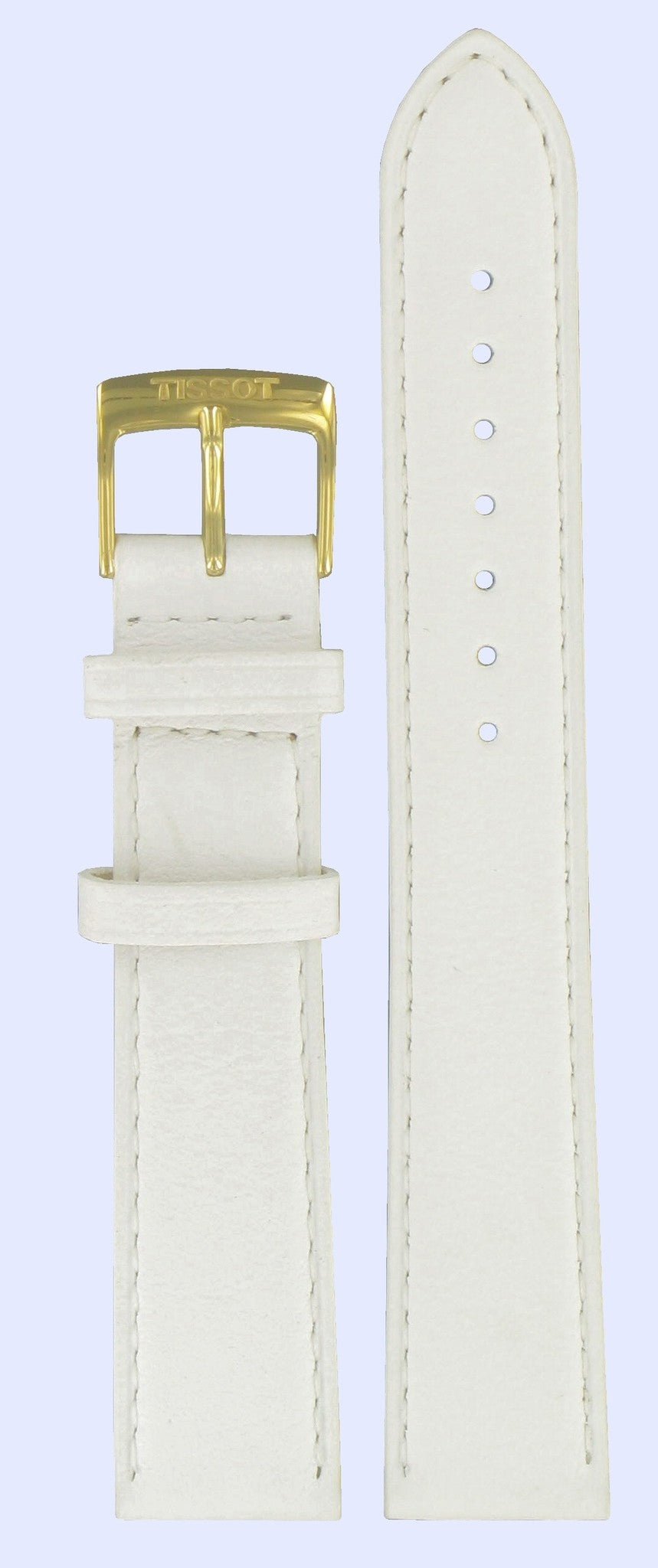 Tissot T71342974 Watch Band T600028986 White Leather 18 mm Carson - Watch Plaza