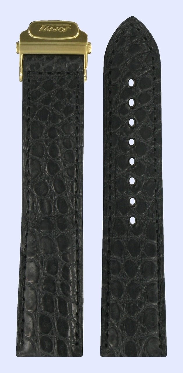 Tissot T71344031 & T71343931 150th Anniversary Watch Band T600013511 Black Leather 20 mm Heritage 150 - Watch Plaza