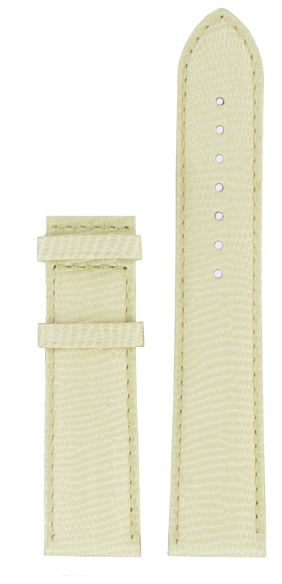 Tissot T71344272 Watch Band T610028985 White Leather 20 mm Carson - Watch Plaza