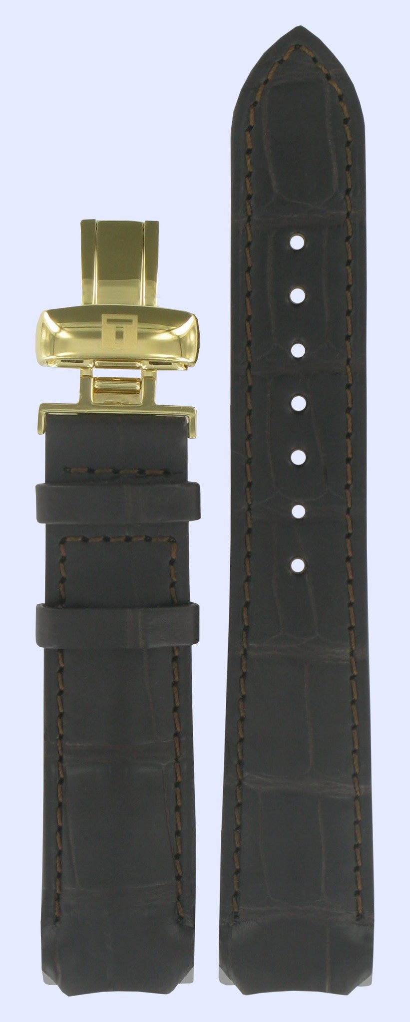 Tissot T71344511 Watch Band T600013384 Dark Brown Leather mm T - Touch - Watch Plaza