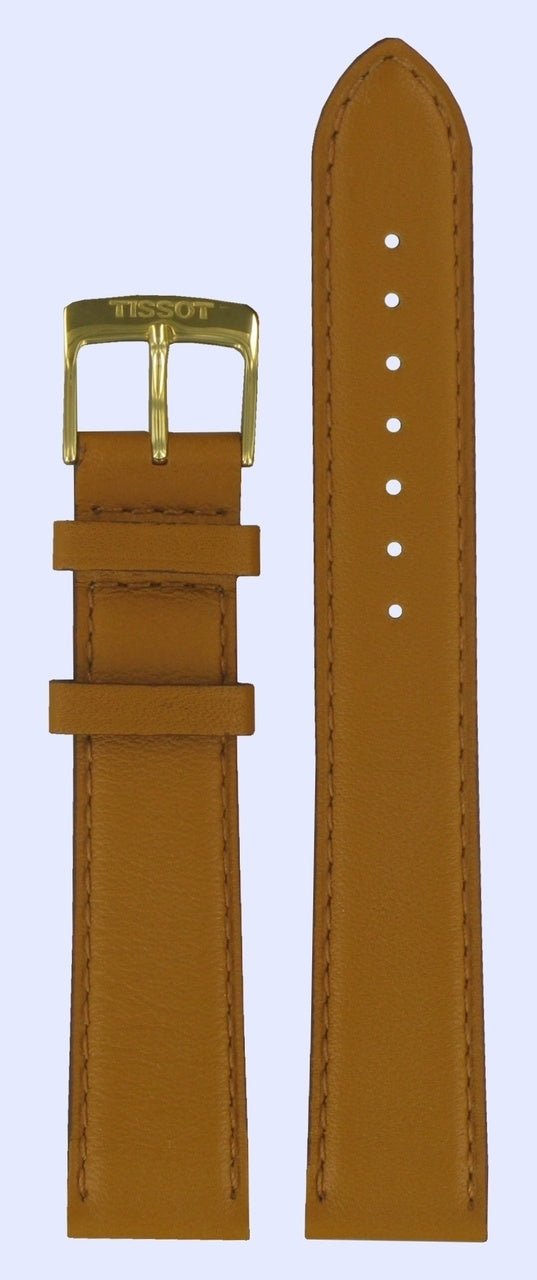 Tissot T71346974 Watch Band T600028987 Brown Leather 18 mm Carson - Watch Plaza