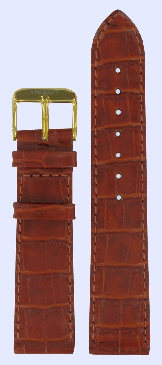 Tissot T7135 & T7136 Oroville Watch Band T600013487 Brown Leather 20 mm Sunland - Watch Plaza