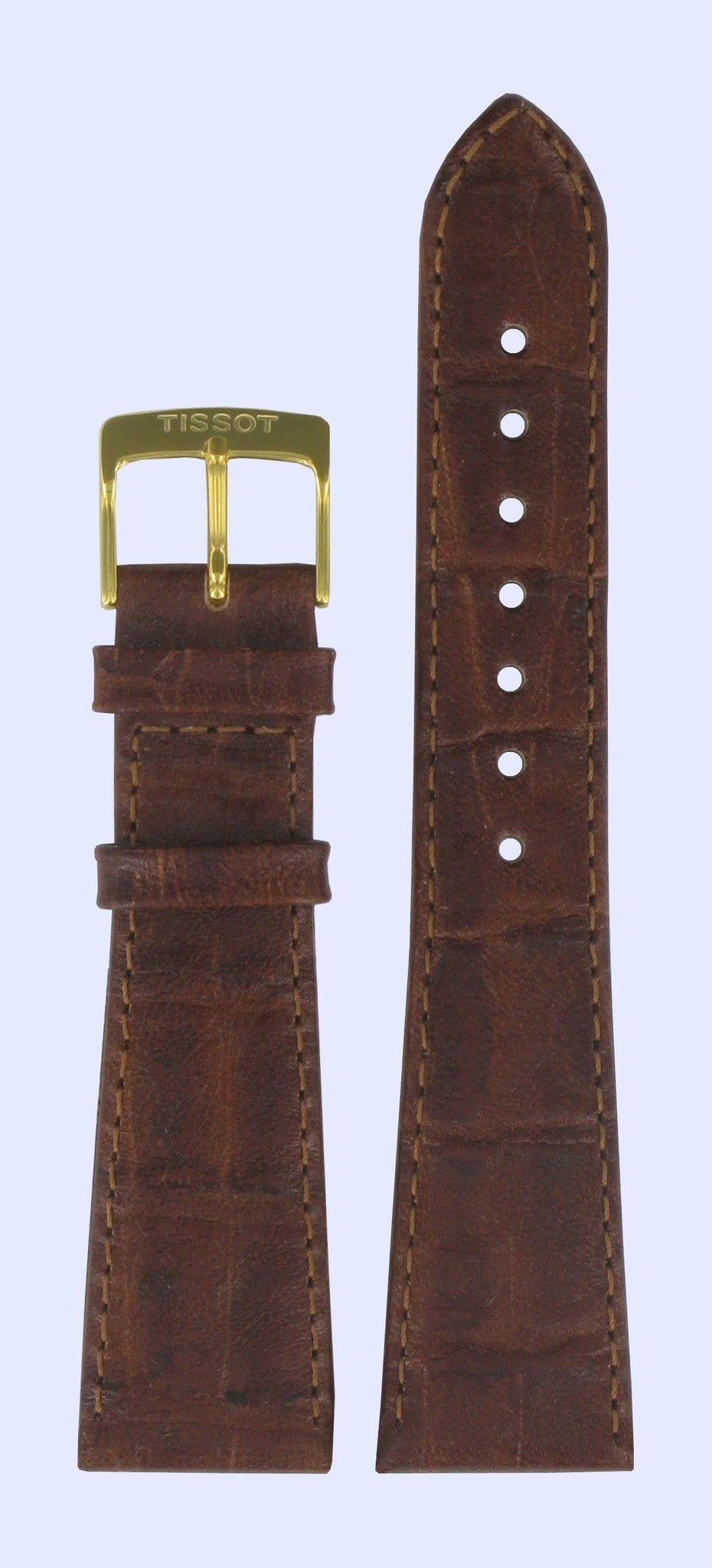 Tissot T71.3.610, T71.3.608, T71.2.608 Watch Band T600013014 Brown Leather 21 mm New Helvetia - Watch Plaza