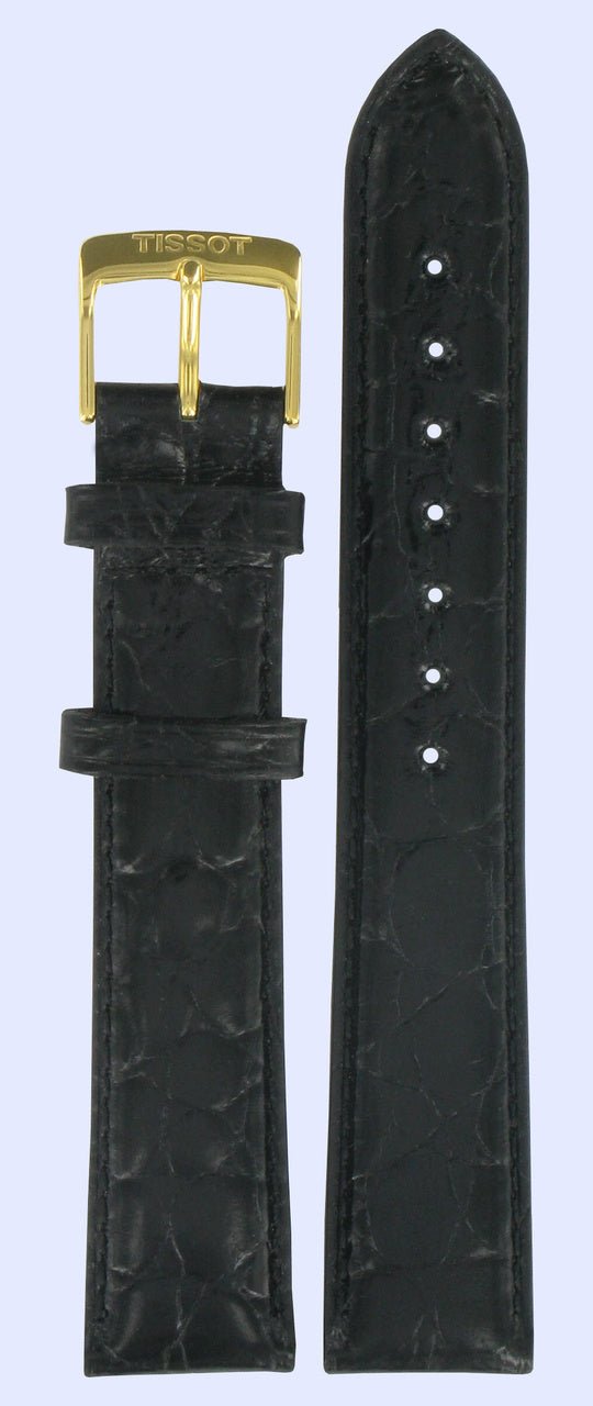 Tissot T71362134 & T71344734 Watch Band T600019679 Black Leather 18 mm Sculpture Line - Watch Plaza