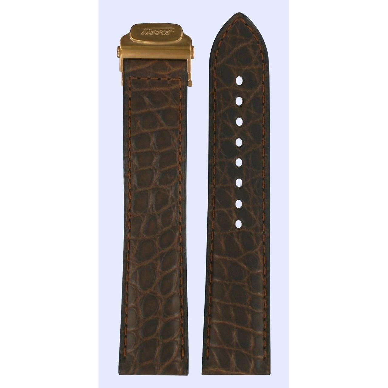 Tissot T71843931 - 150th Anniversary Watch Band T600013510 Dark Brown Leather 20 mm Heritage 150 - Watch Plaza