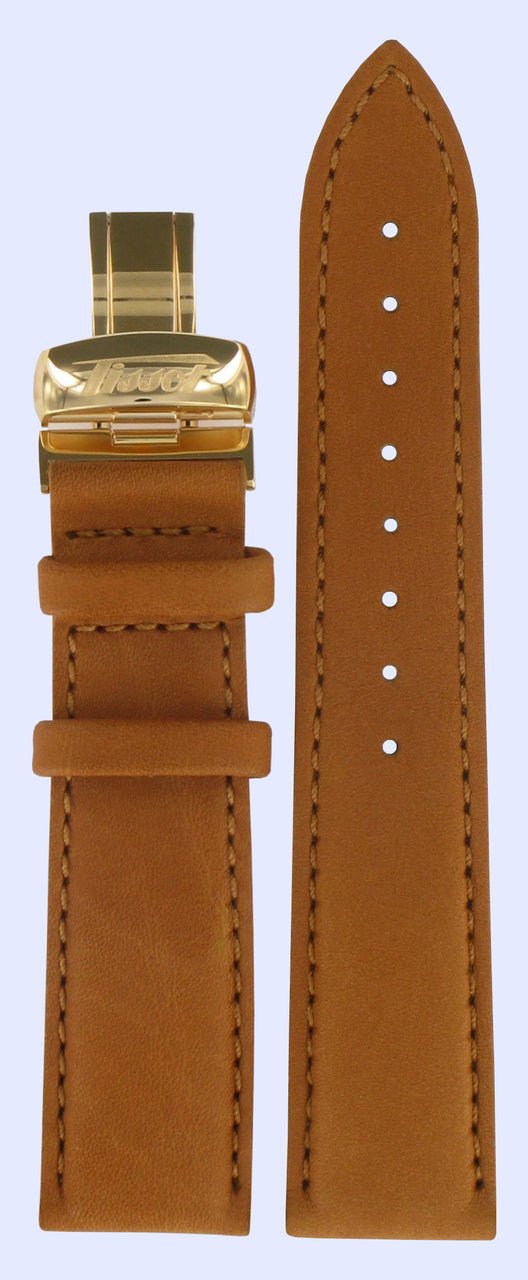 Tissot T71862533 Watch Band T600019672 Brown Leather 20 mm Heritage - Watch Plaza